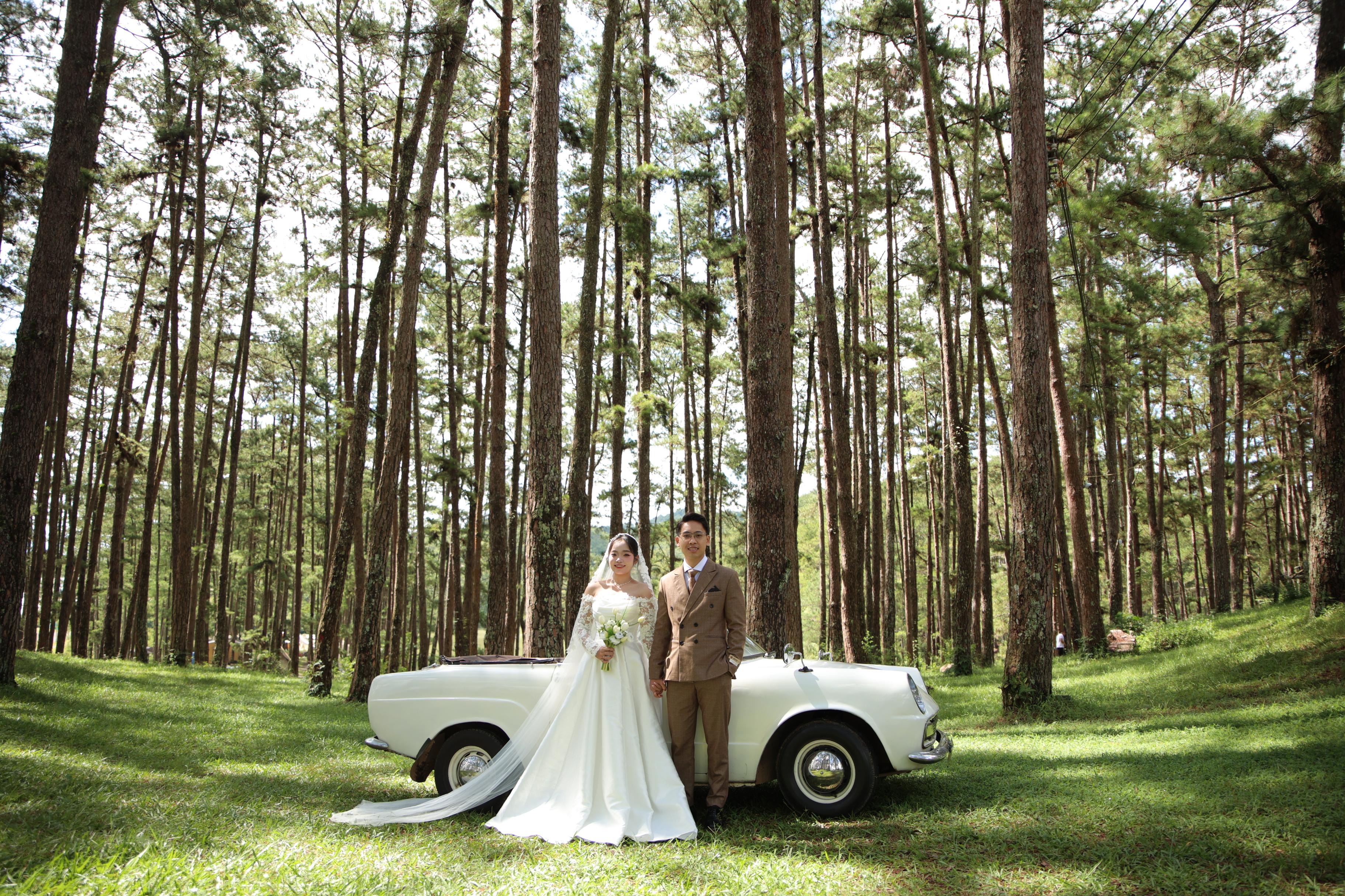 The couple's save the date portrait