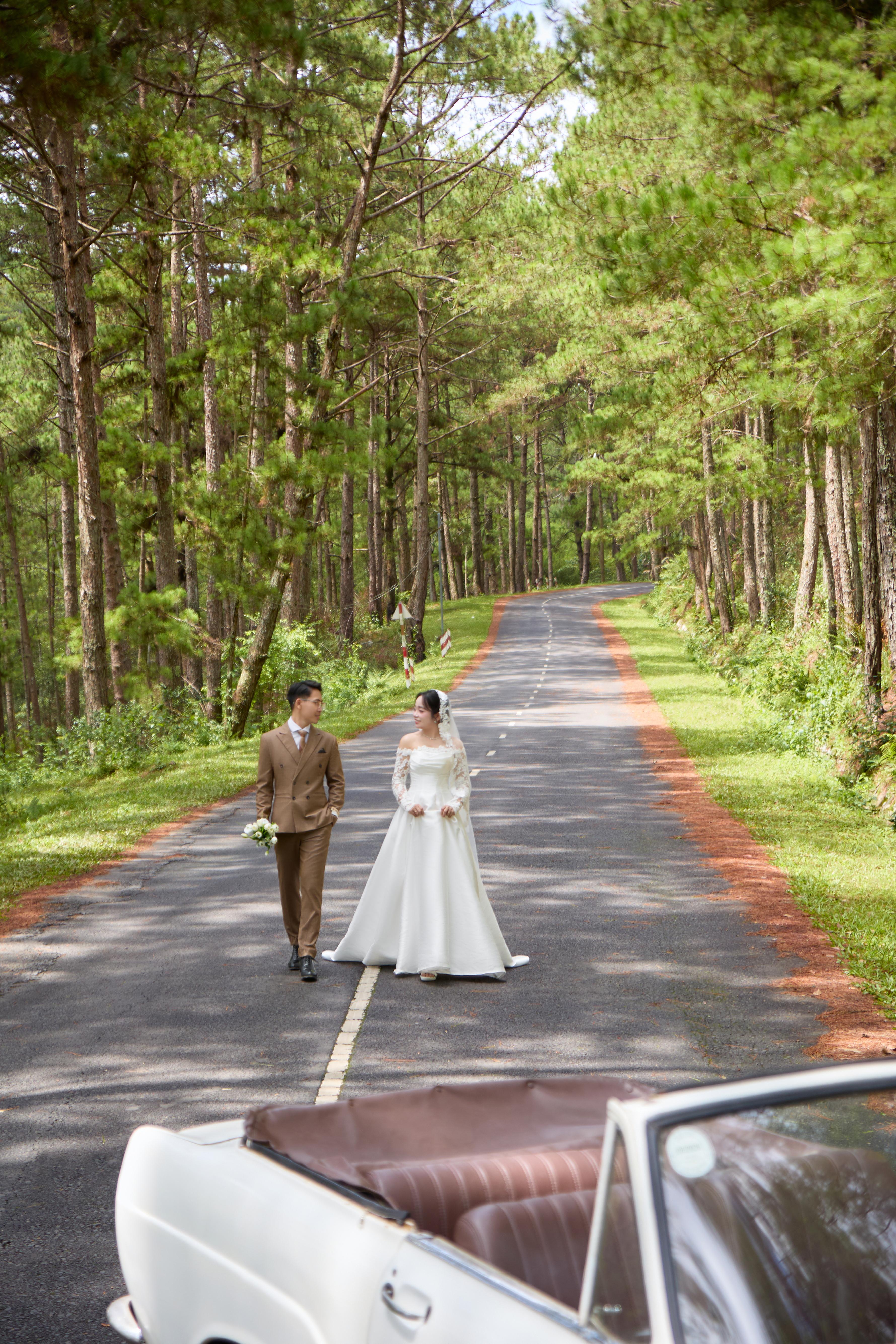 A pre-wedding portrait of the couple